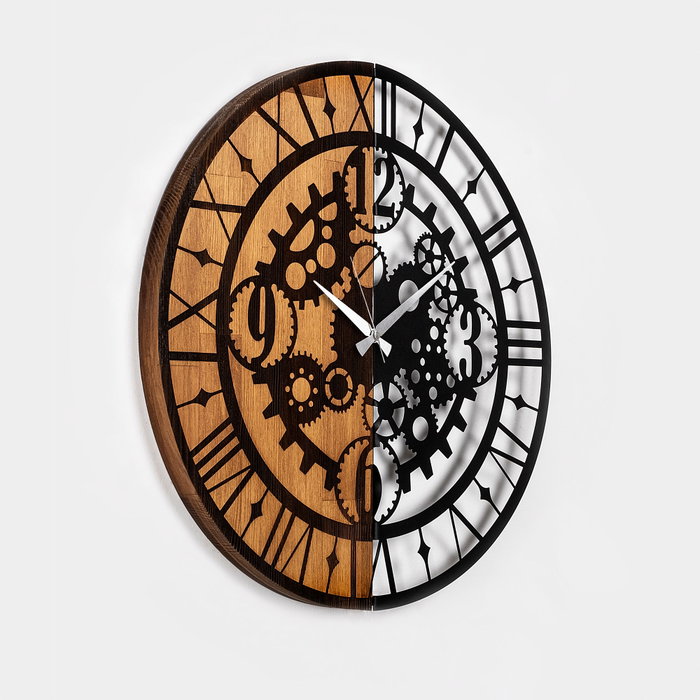 Wallity Reloj de Pared Decorativo de Madera Nogal y Negro Wallity Reloj de Pared Decorativo de Madera Nogal y Negro